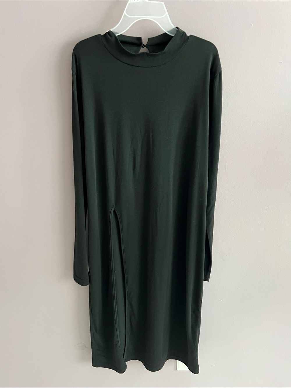 SHEIN Black Long Sleeve Maxi Dress with Front Slit